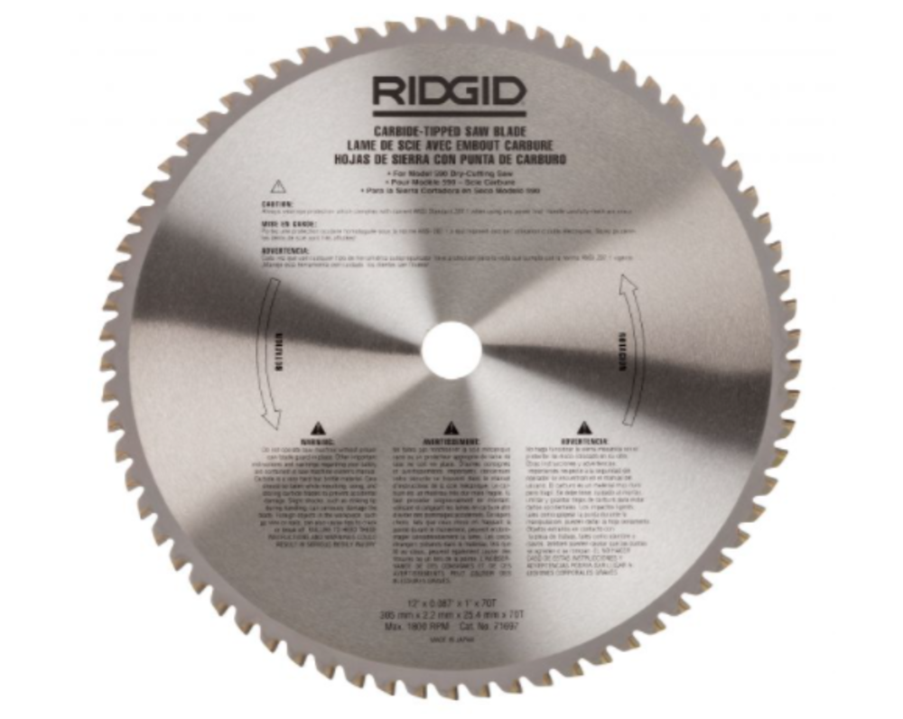 Ridgid Saw Blade 12″ for Steel and Stainless Steel - Ascmtools