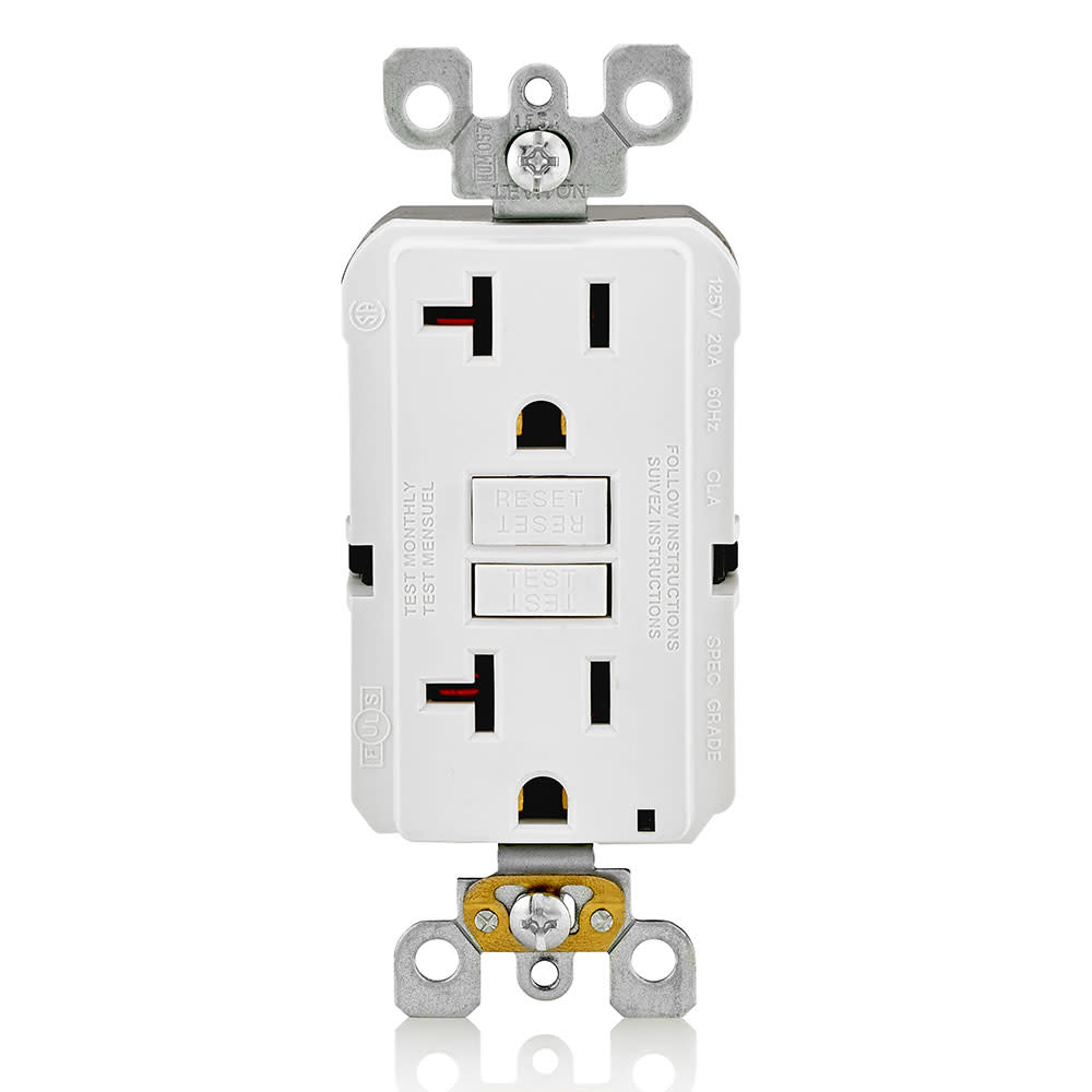 Leviton SmartlockPro GFCI Outlet 20A 125V White NEMA 5-20R - Ascmtools