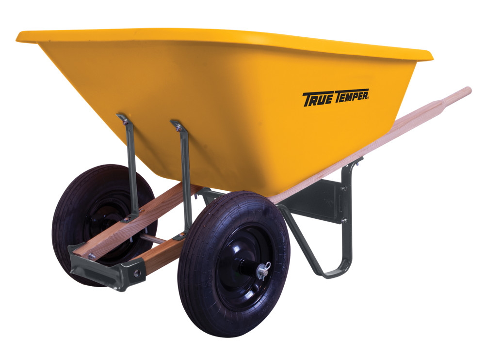 True Temper Dual Wheel 8 Cu Ft. Capacity Polyethylene Wheelbarrow - Ascmtools