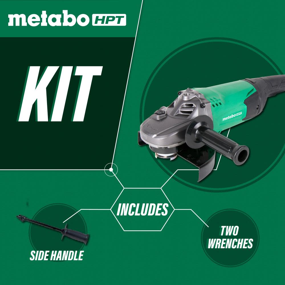 Metabo HPT 7 Inch Angle Grinder 15 AMP - Ascmtools