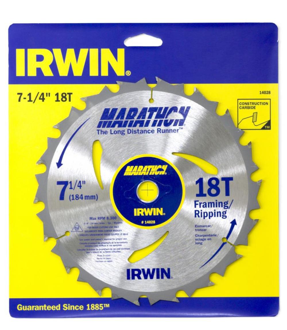 Irwin 7-1/4In 18T TiN Saw Blade - Ascmtools
