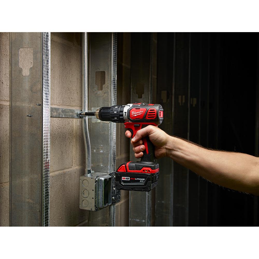 Milwaukee M18 Compact 1/2 in. Hammer Drill/Driver Kit with XC Batteries - Ascmtools
