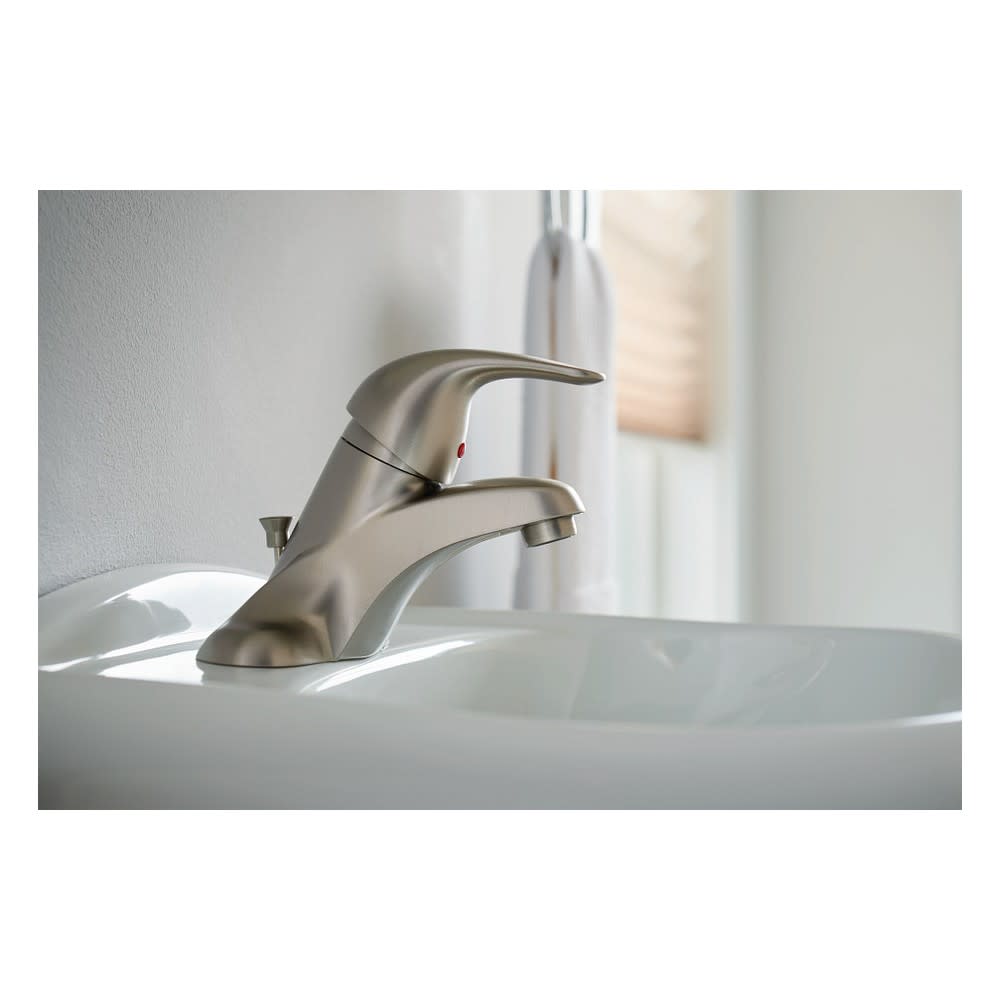 Moen Adler Bathroom Faucet Spot Resist Brushed Nickel Low Arc - Ascmtools
