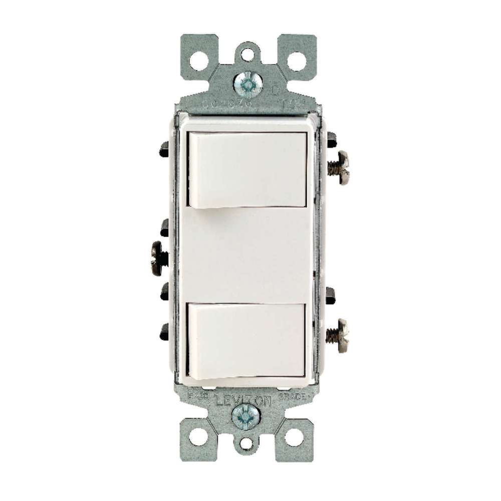 Leviton Decora Rocker Switch 120V White 1 Pole Duplex Combination - Ascmtools