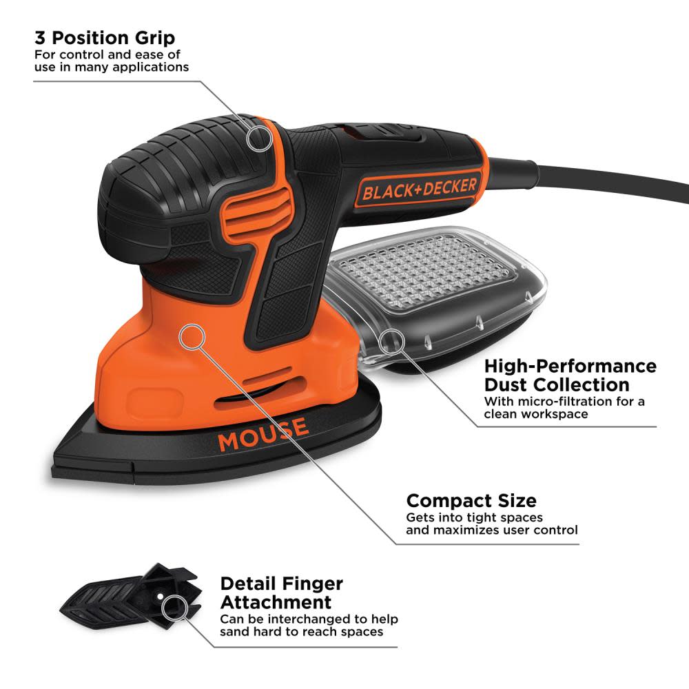 Black and Decker 1.2 Amp MOUSE Detail Sander - Ascmtools
