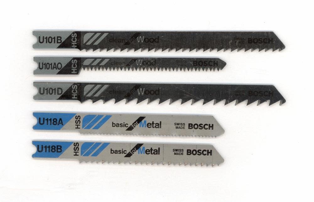 Bosch Jig Saw Blade Set 5pc Assortment U shank for Wood and Metal - Ascmtools