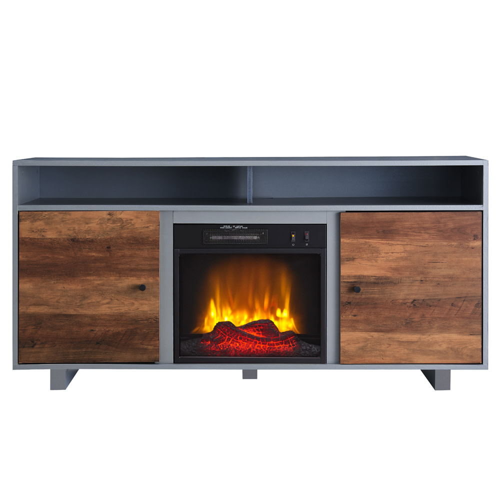 Hearthpro Console Style Media Electric Fireplace Closed Abrasive Grain Coat Storage - Ascmtools