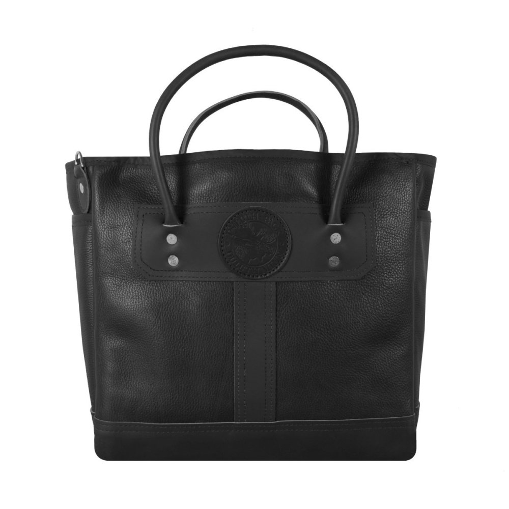 Duluth Pack 24 Liter Capacity Black Pebbled Leather Sportsman’s Tote - Ascmtools