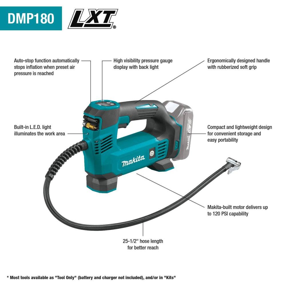 Makita 18V LXT Lithium-Ion Cordless Inflator Tool Only - Ascmtools