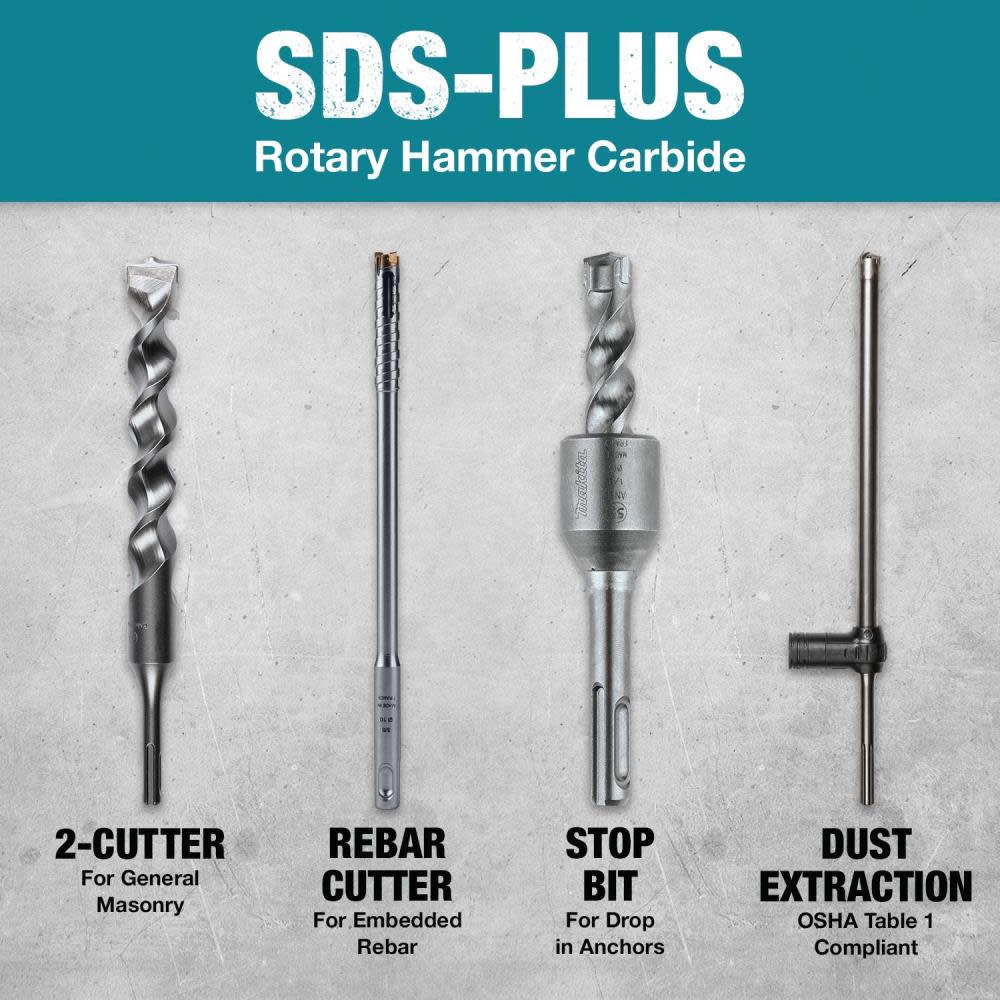 Makita 3/16 In. x 12 In. SDS-Plus Bit 3-Cutter - Ascmtools