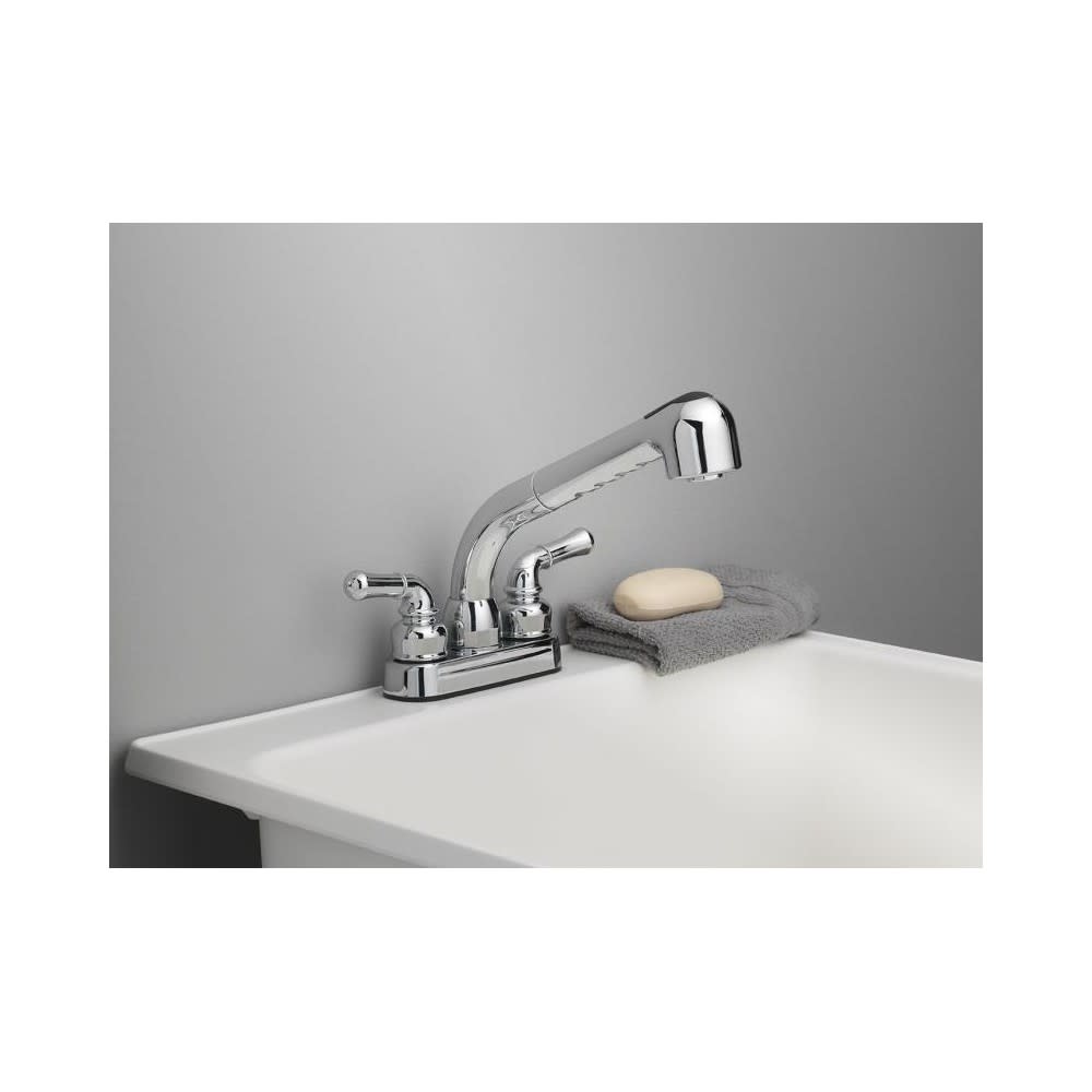 Homewerks Pullout Laundry Faucet Chrome 2 Handle - Ascmtools