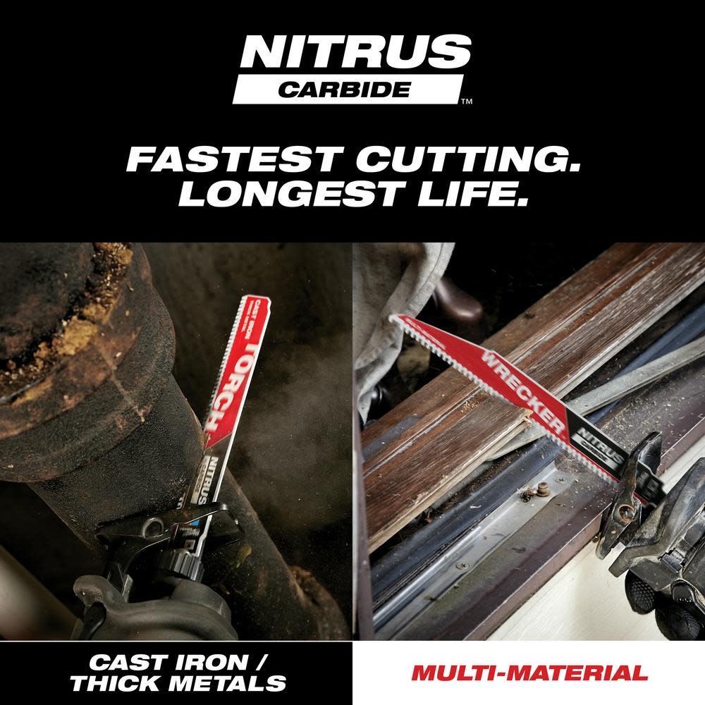 Milwaukee 12″ 7TPI The TORCH for CAST IRON with NITRUS CARBIDE 5PK - Ascmtools