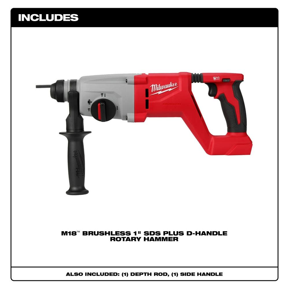 Milwaukee M18 Rotary Hammer 1 SDS Plus D Handle Bare Tool - Ascmtools
