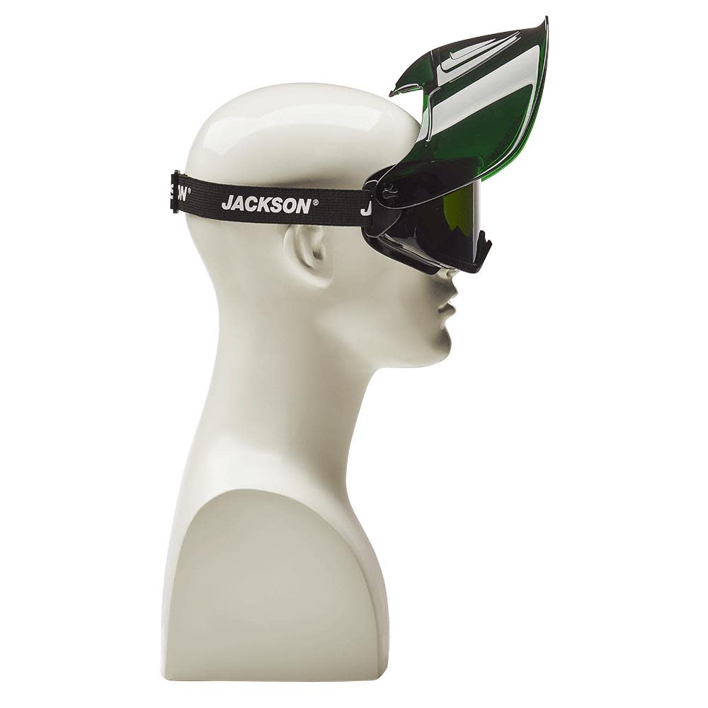 Jackson Safety GPL550 Premium Goggle with Detachable Face Shield Shade 5 IR Lens Anti-Fog Coating Green Frame - Ascmtools