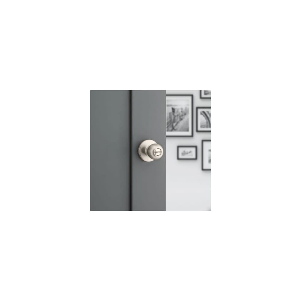 Kwikset Polo Door Knob Satin Nickel Bed & Bath Privacy Round - Ascmtools