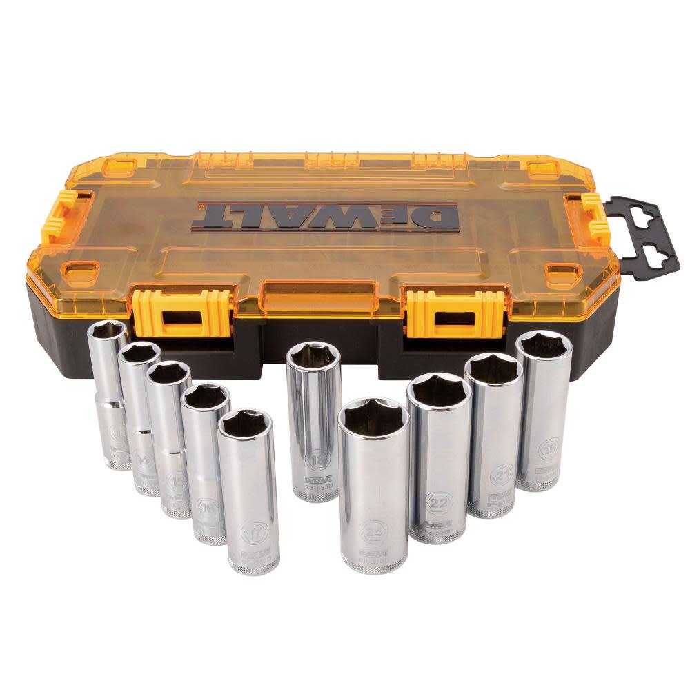 DEWALT 10 piece 1/2 In. Drive Deep Socket Set - Ascmtools