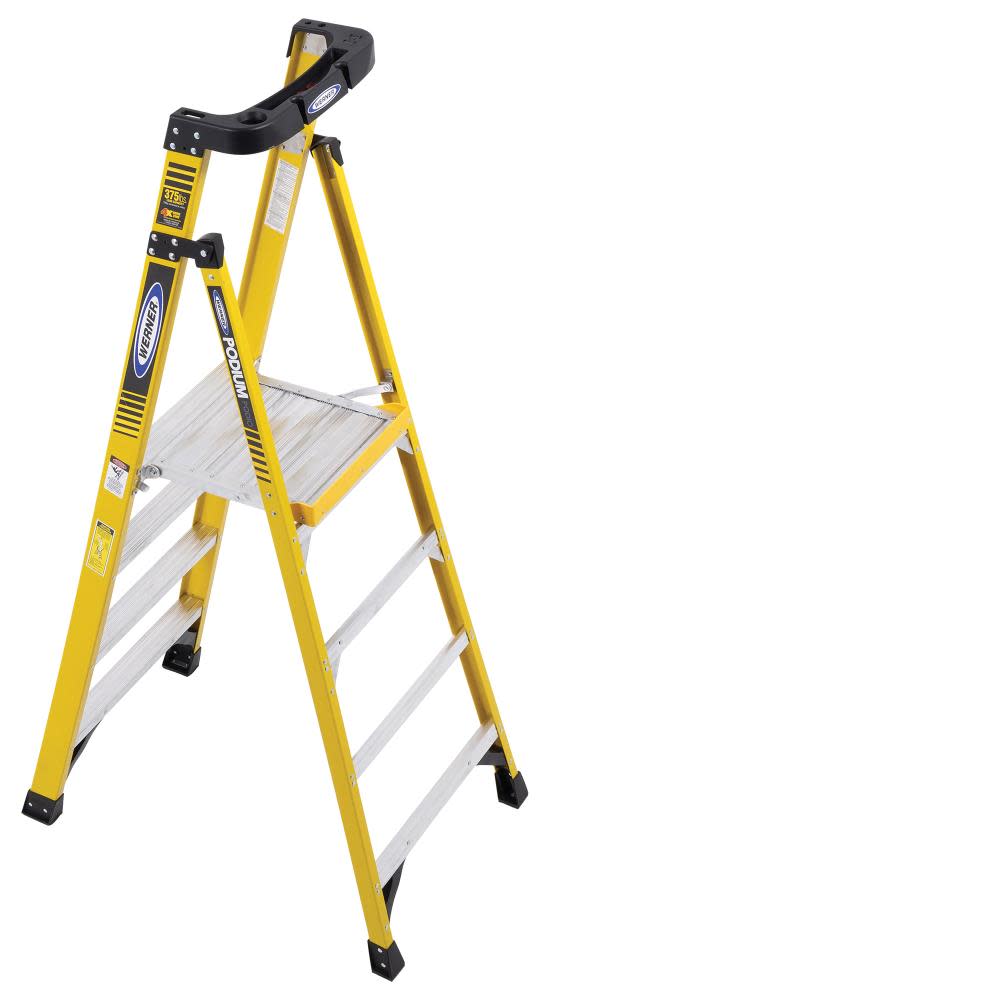 Werner Podium 4-ft Fiberglass 375-lb Type IAA Step Ladder - Ascmtools