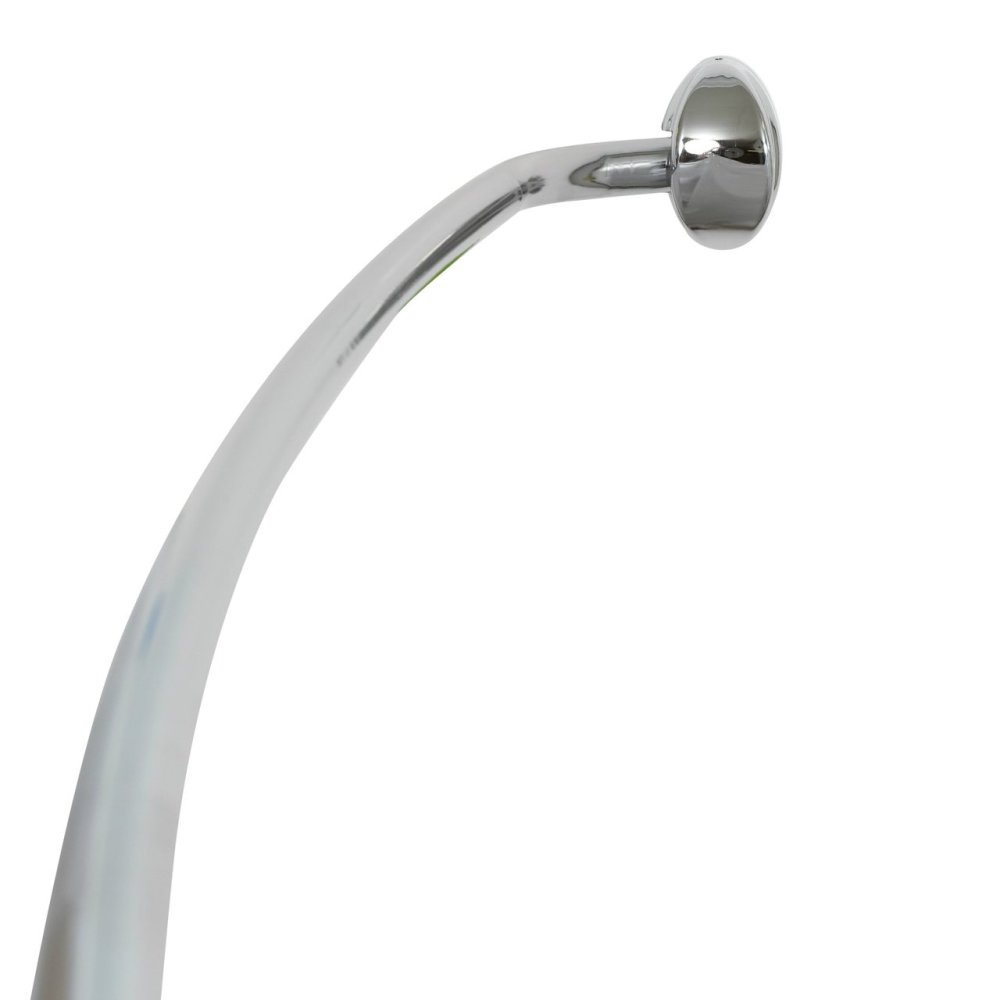 Zenith Shower Curtain Rod Curved Single Chrome Plated Aluminum - Ascmtools