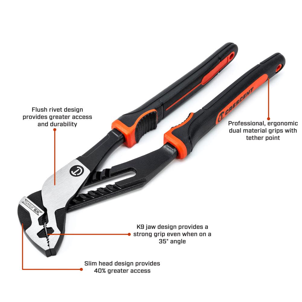 Crescent 2 Pc Z2 Tongue and Groove Pliers with K9 Jaws Set - Ascmtools