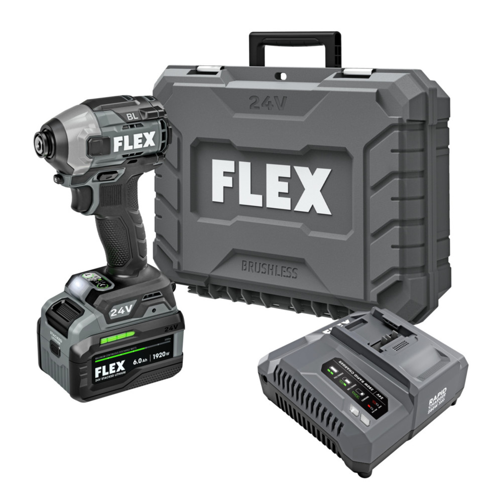 FLEX 24V 1/4″ Hex Impact Driver with Multi-Mode Stacked-Lithium Kit - Ascmtools