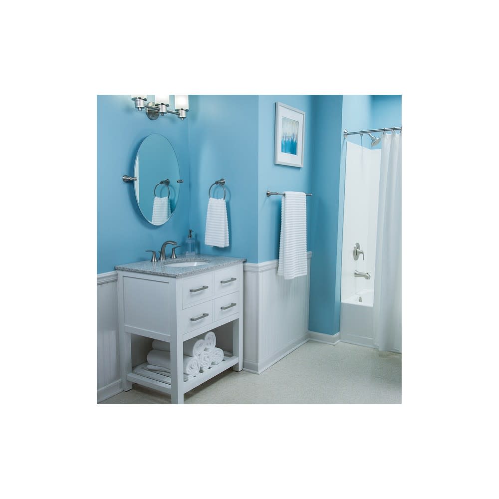 Moen Darcy Brushed Nickel 24″ Towel Bar with Press & Mark Stamp - Ascmtools