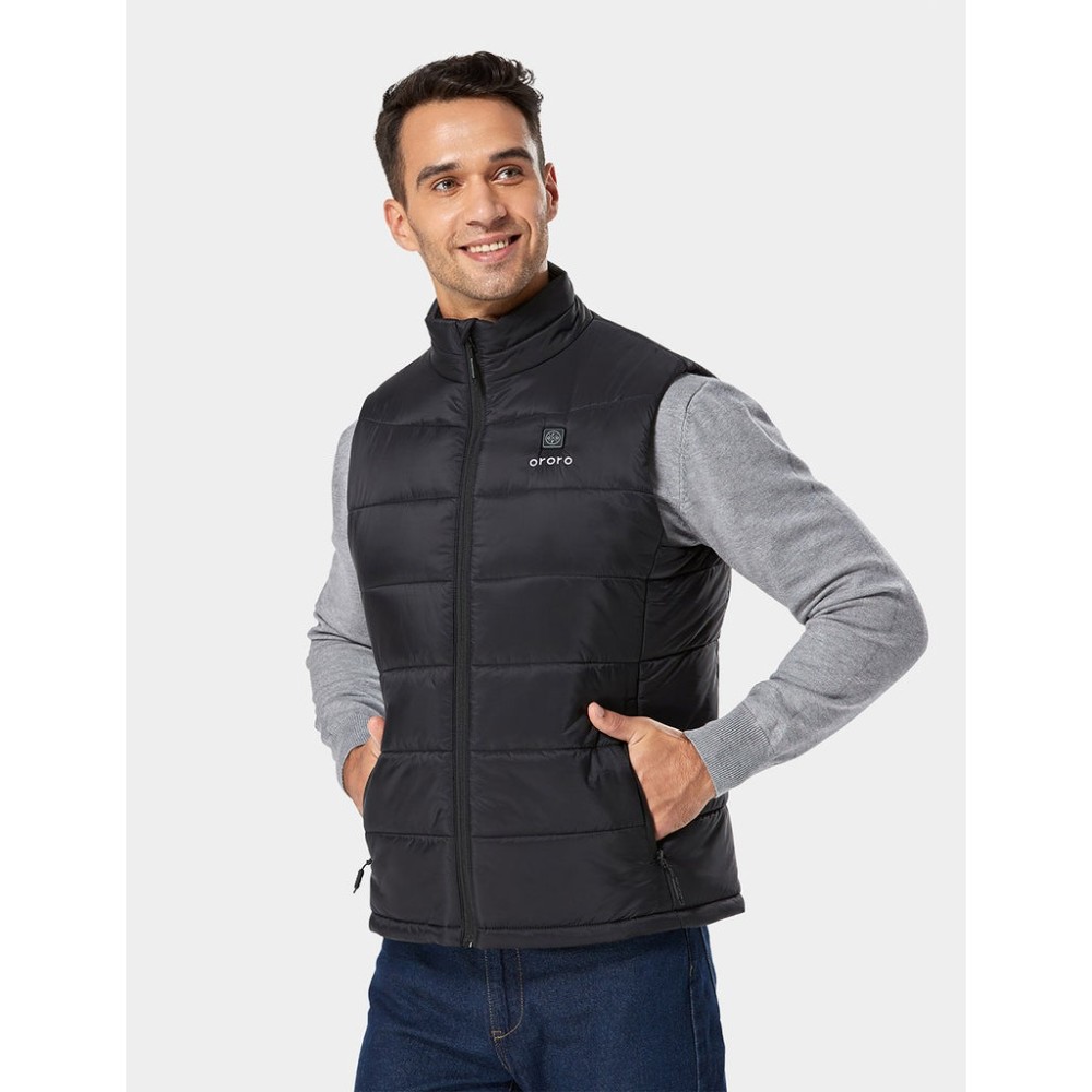 ORORO Mens Black Classic Heated Vest Kit 2X - Ascmtools