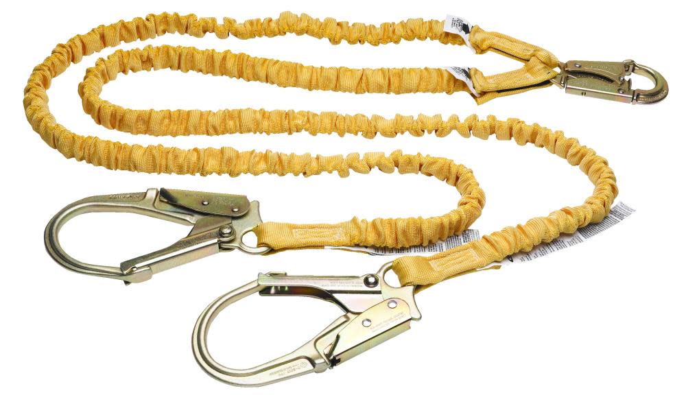Werner 6ft SoftCoil Twinleg Lanyard (Energy Absorbing inner Core Snap Hook Rebar Hook) Fall Protection Equipment - Ascmtools