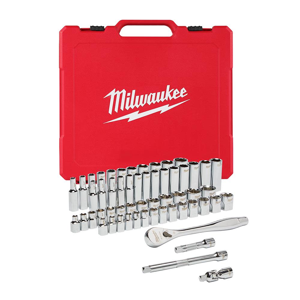 Milwaukee 3/8 in. Drive 56 pc. Ratchet & Socket Set – SAE & Metric - Ascmtools