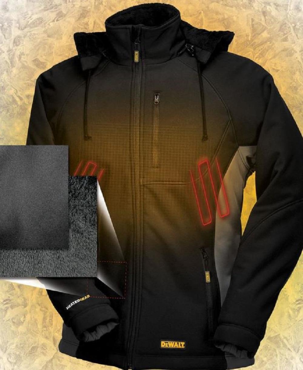 DEWALT Womens Heated Hooded Soft Shell Jacket Black S - Ascmtools