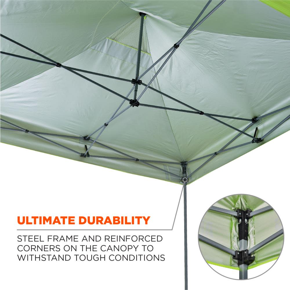 Ergodyne Shax 6051 Single Lime Heavy Duty Pop Up Tent Kit 10′ x 10′ - Ascmtools