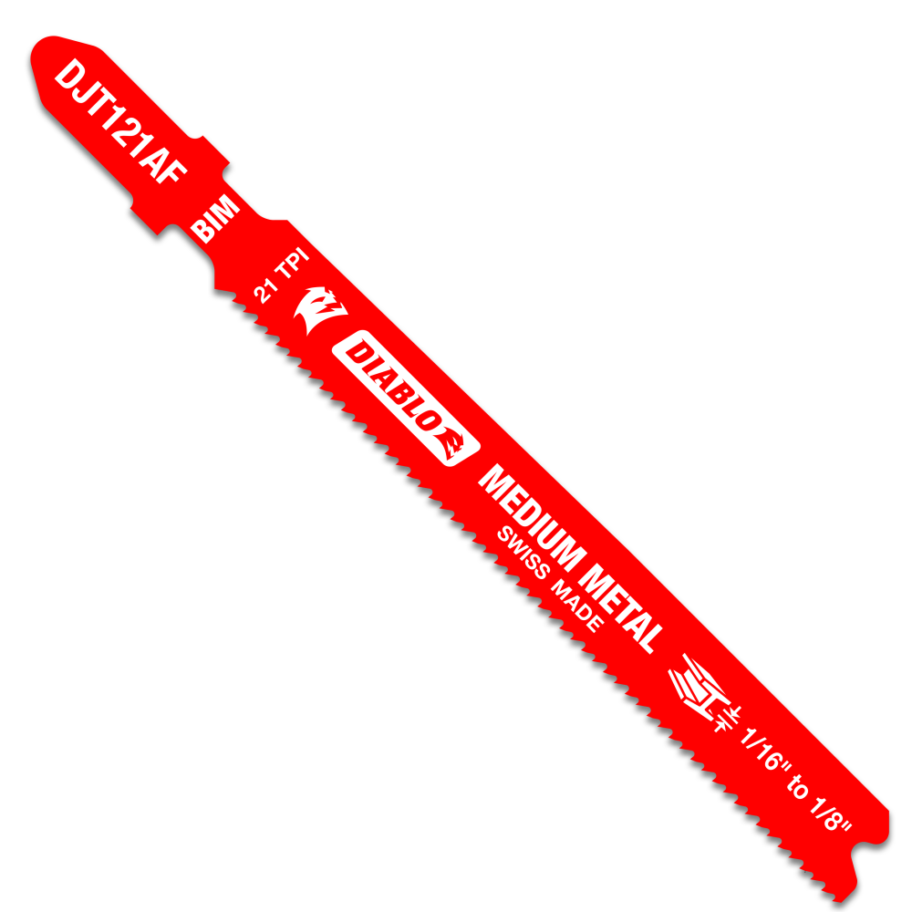 Diablo Tools 3-3/8″ 21 TPI Bi-Metal T-Shank Jig Saw Blades for MedMetal 5PK - Ascmtools