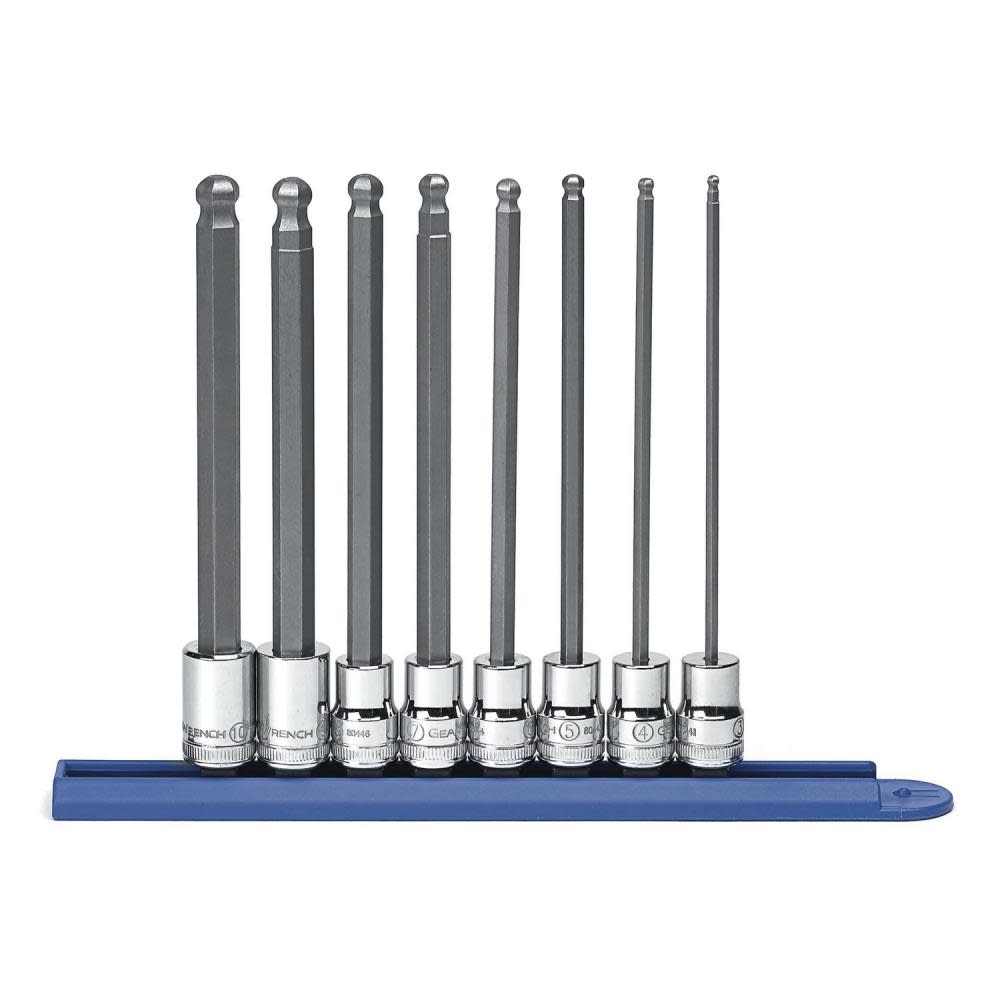 GEARWRENCH 8Pc 3/8-in Drive Long Ball End Hex Bit Metric Socket Set - Ascmtools