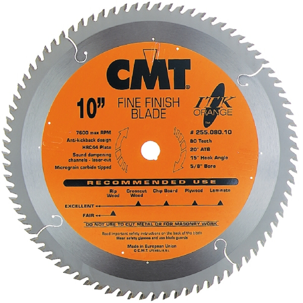 CMT 10 In x 80 x 5/8 In ITK Fine Finish Blade - Ascmtools
