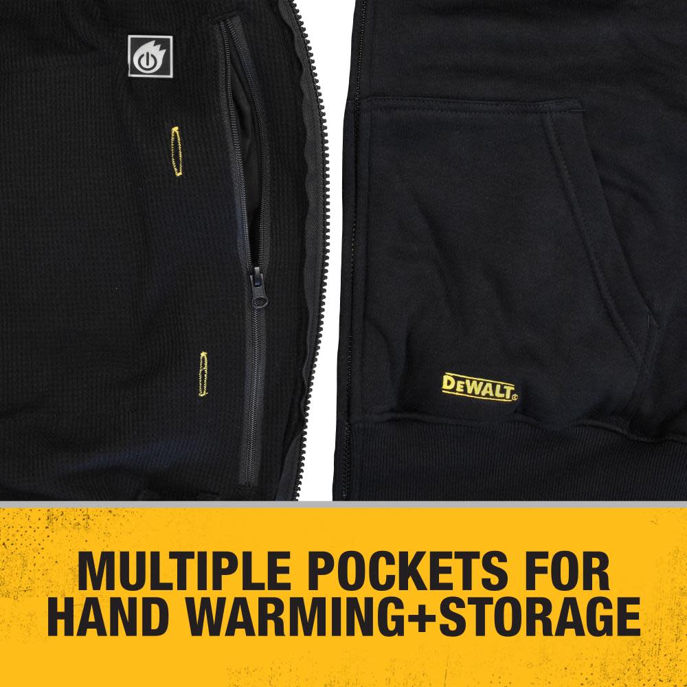 DEWALT 20V Max Mens Heated Bare Tool Hoodie 2X Black - Ascmtools