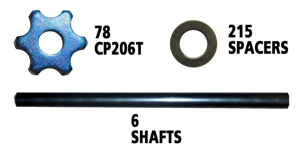 Edco CPM-8 Start-UP Pack with Flails Washers and Shaft - Ascmtools