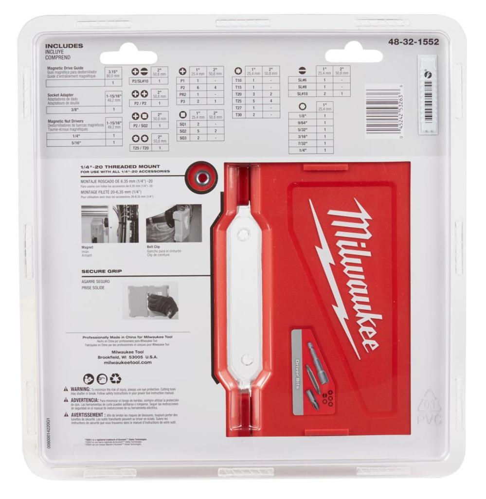 Milwaukee 64 Piece Standard Driver Bit Set - Ascmtools