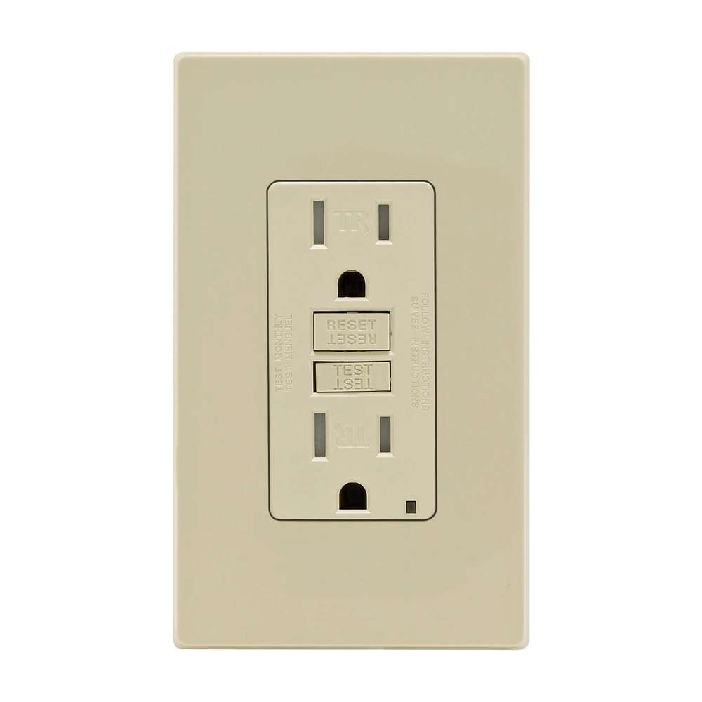Leviton SmartlockPro GFCI Outlet 15A 125V Ivory NEMA 5-15R - Ascmtools