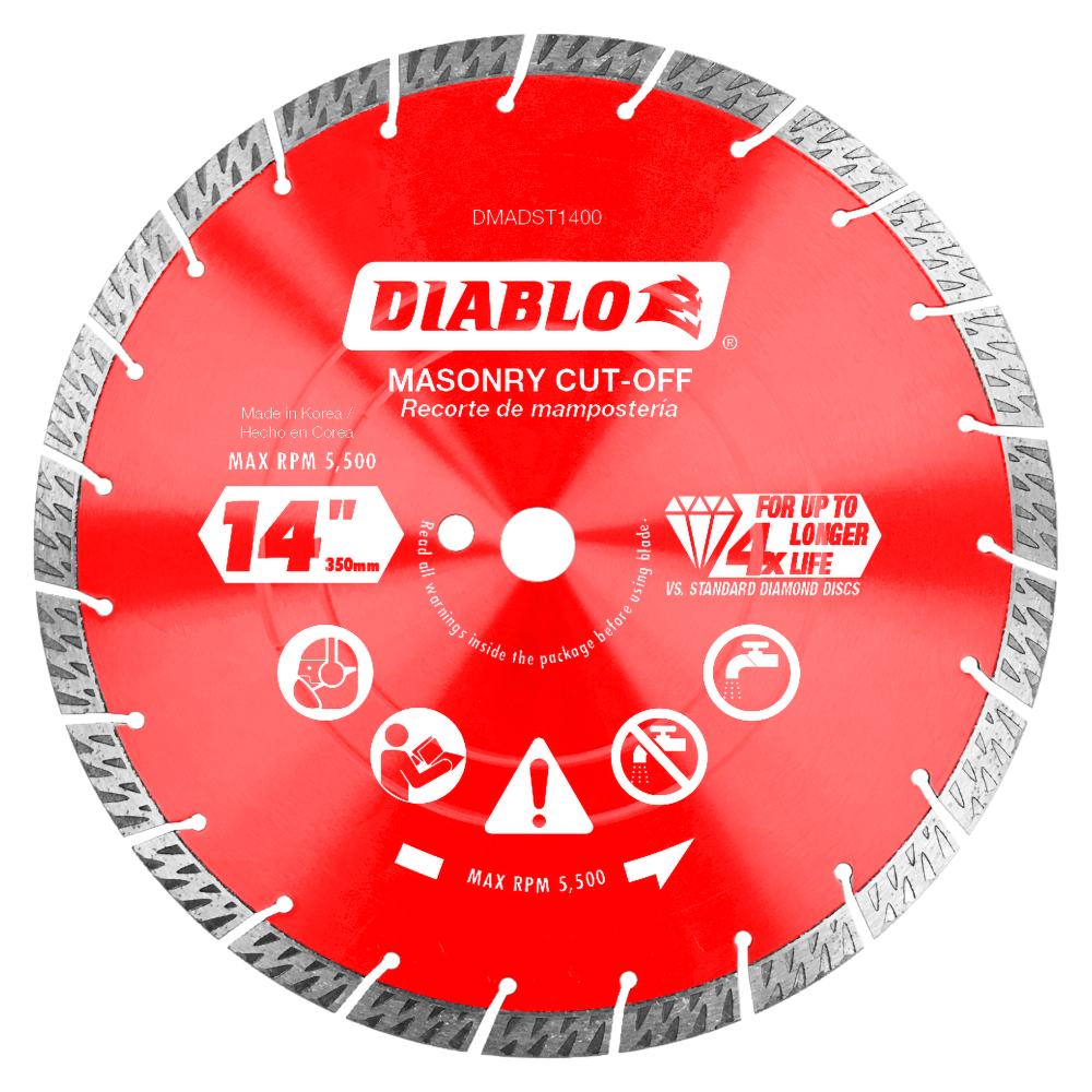 Diablo Tools 14″ Diamond Segmented Turbo Cut-Off Discs for Masonry - Ascmtools