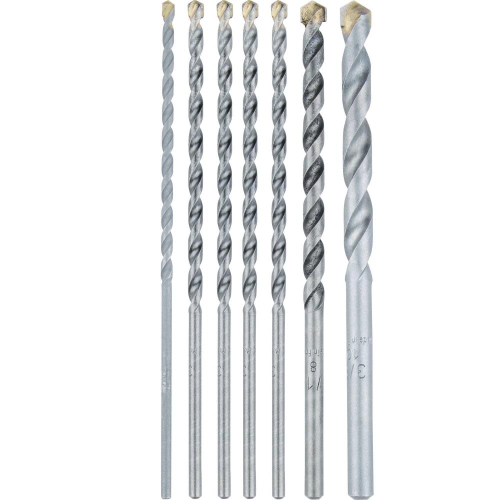 Makita Assorted Carbide Tipped Percussion Masonry Hammer Drill Bit Set 7pc - Ascmtools