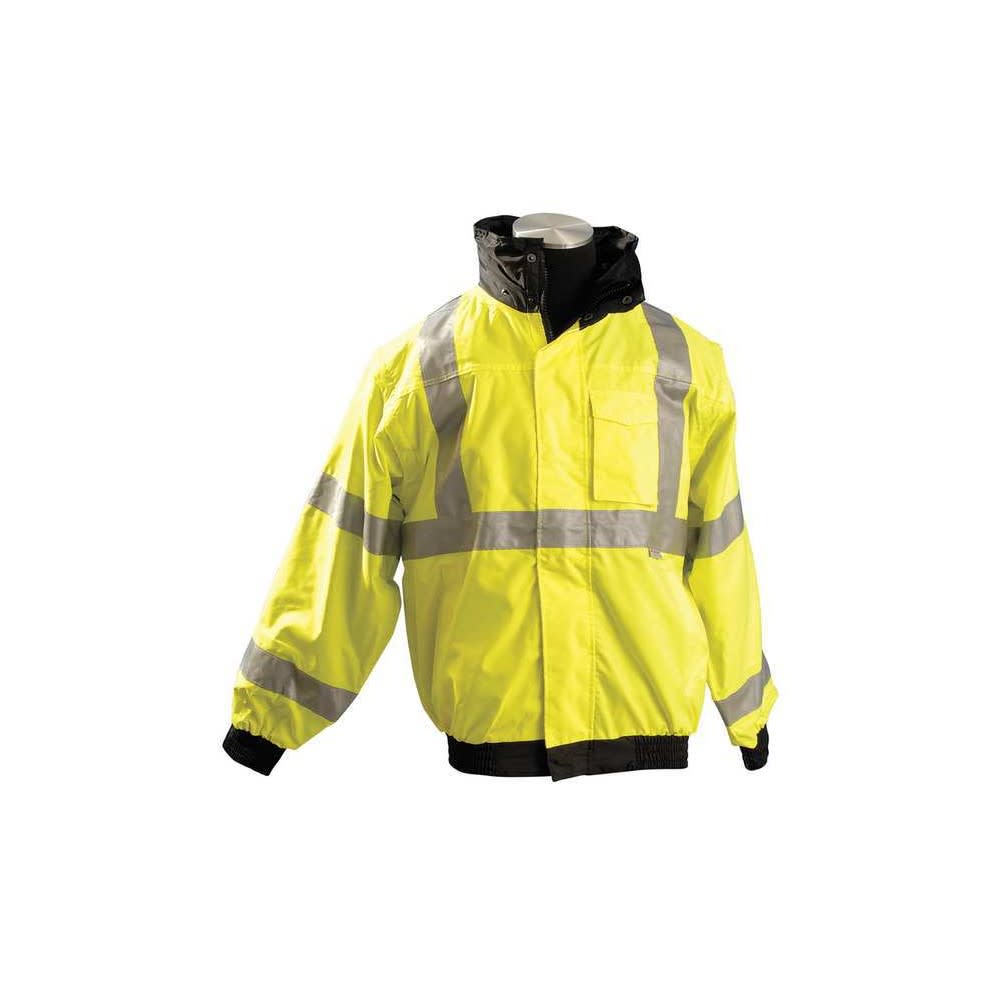 Occunomix Hi-Vis Yellow Premium Four-Way Original Bomber Jacket Large - Ascmtools