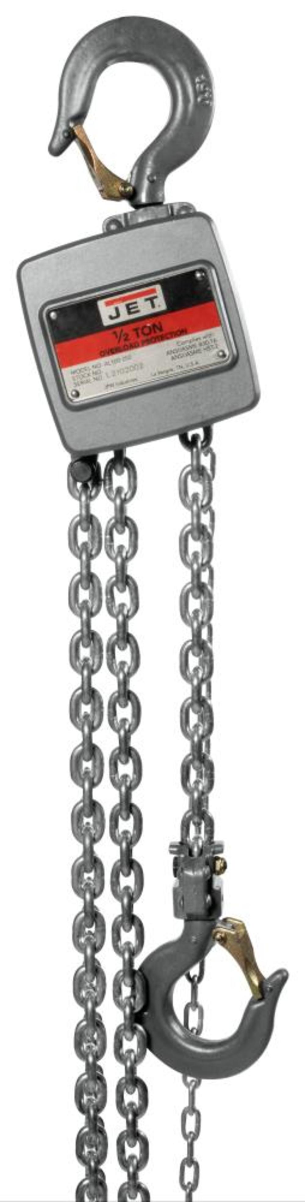 JET AL100-050-20 1/2 Ton Hand Chain Hoist with 20′ of Lift - Ascmtools