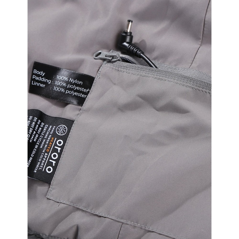 ORORO Mens Flecking Gray Classic Heated Vest Kit 3X - Ascmtools