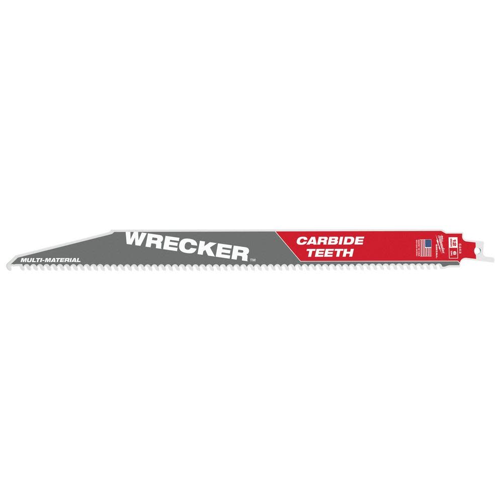 Milwaukee 12″ 6 TPI THE WRECKER with Carbide Teeth SAWZALL Blade 5PK - Ascmtools
