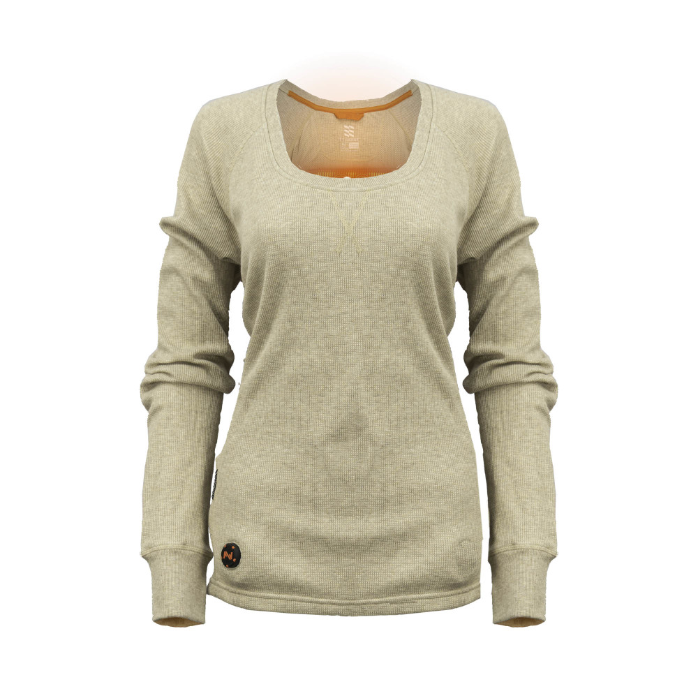 Mobile Warming Thermick Baselayer Shirt Womens 7.4V Tan Extra Small - Ascmtools