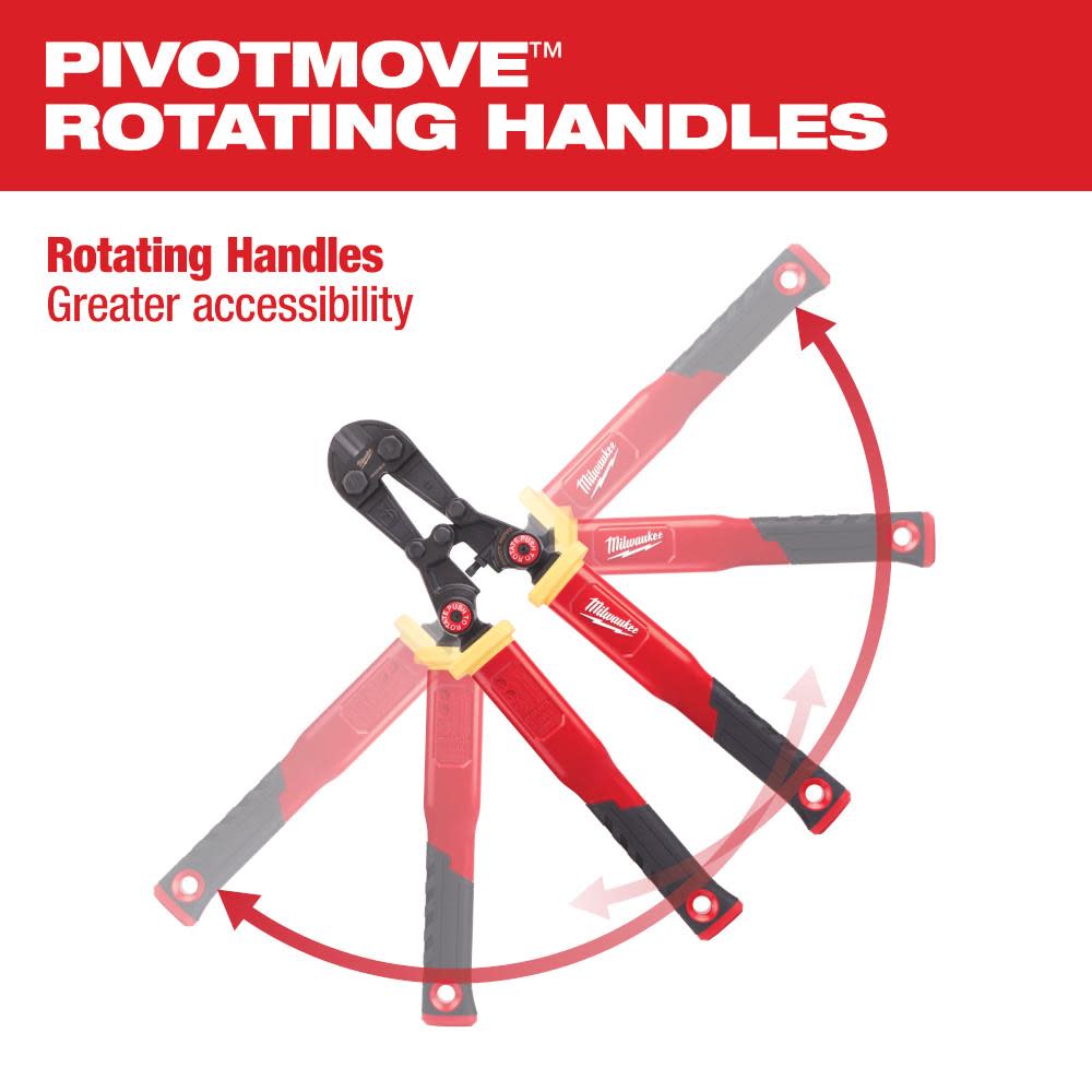 Milwaukee 24 in. Fiberglass Bolt Cutters with PIVOTMOVE Rotating Handles - Ascmtools