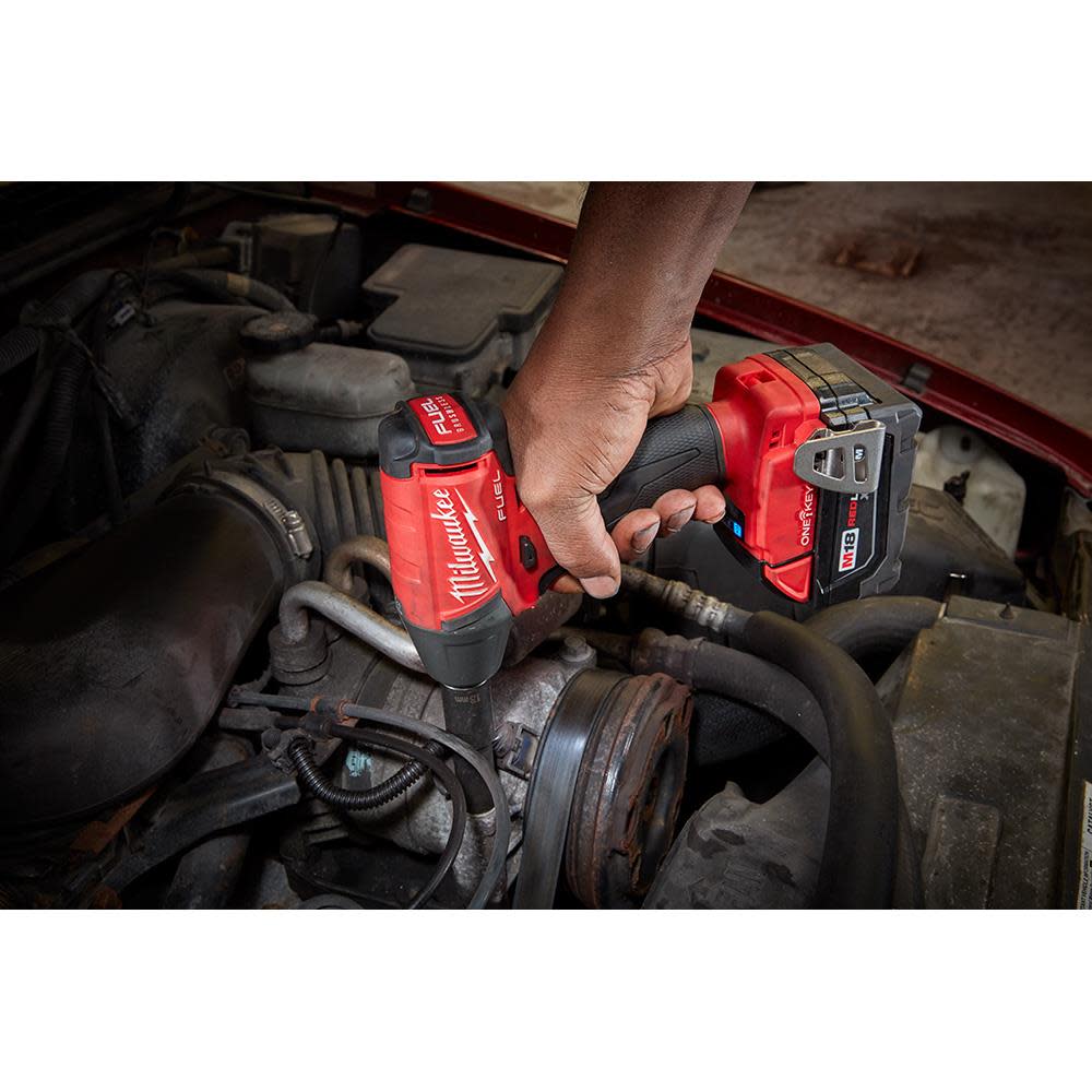 Milwaukee M18 FUEL 1/2 in. Compact Impact Wrench with Pin Detent with ONE-KEY Kit - Ascmtools