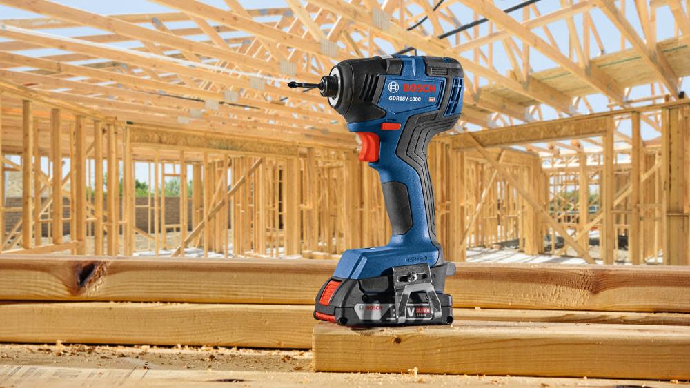 Bosch 18V 2 Tool Combo Kit with Impact Driver GDR18V-1800 Drill/Driver GSR18V-400 with 2 2Ah Batteries - Ascmtools
