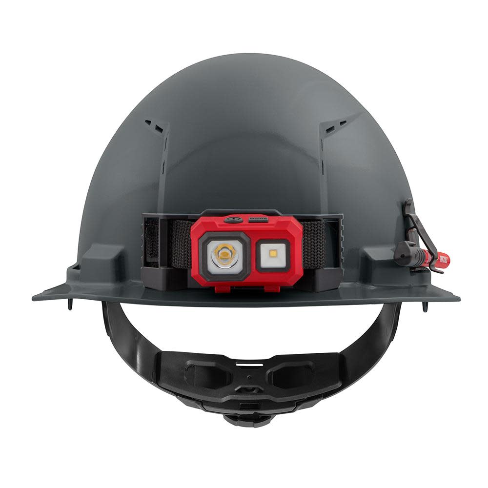 Milwaukee Gray Front Brim Vented Hard Hat with 4pt Ratcheting Suspension Type 1 Class C - Ascmtools