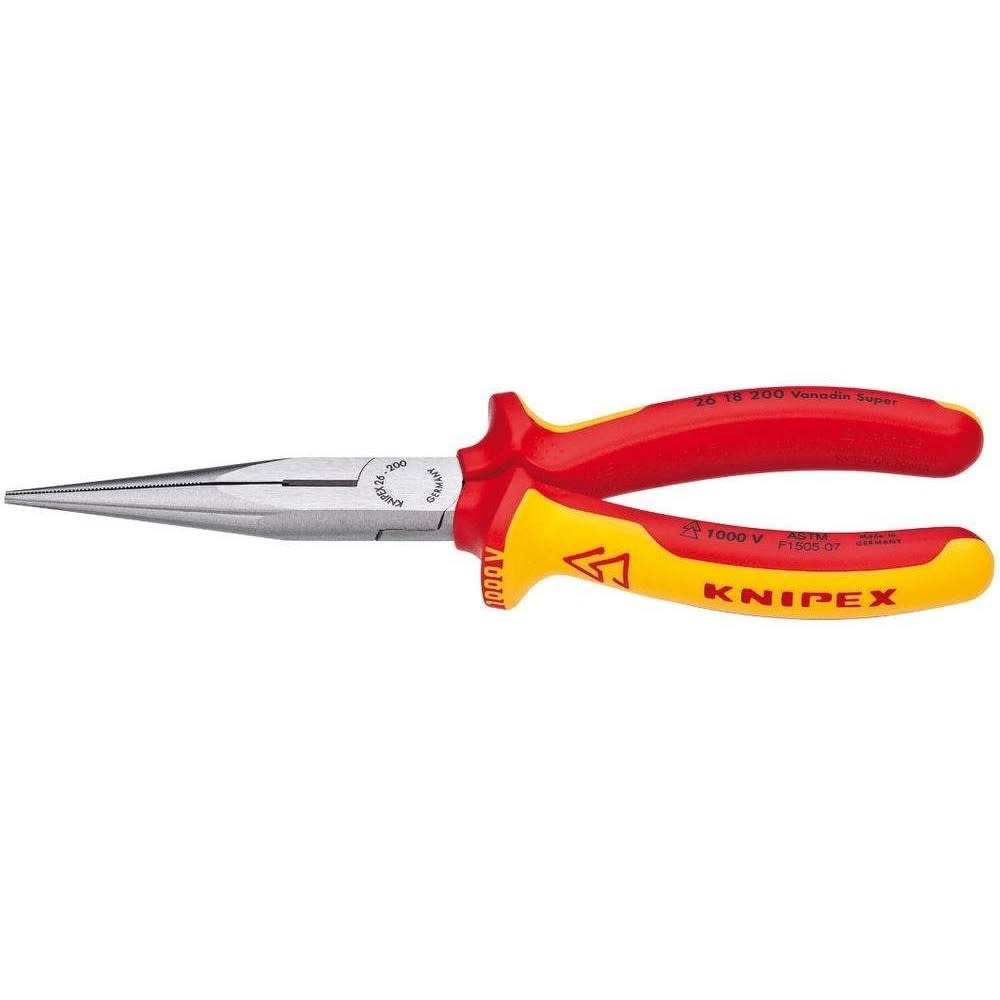 Knipex Long Nose Pliers 200 mm 1000V Insulated - Ascmtools