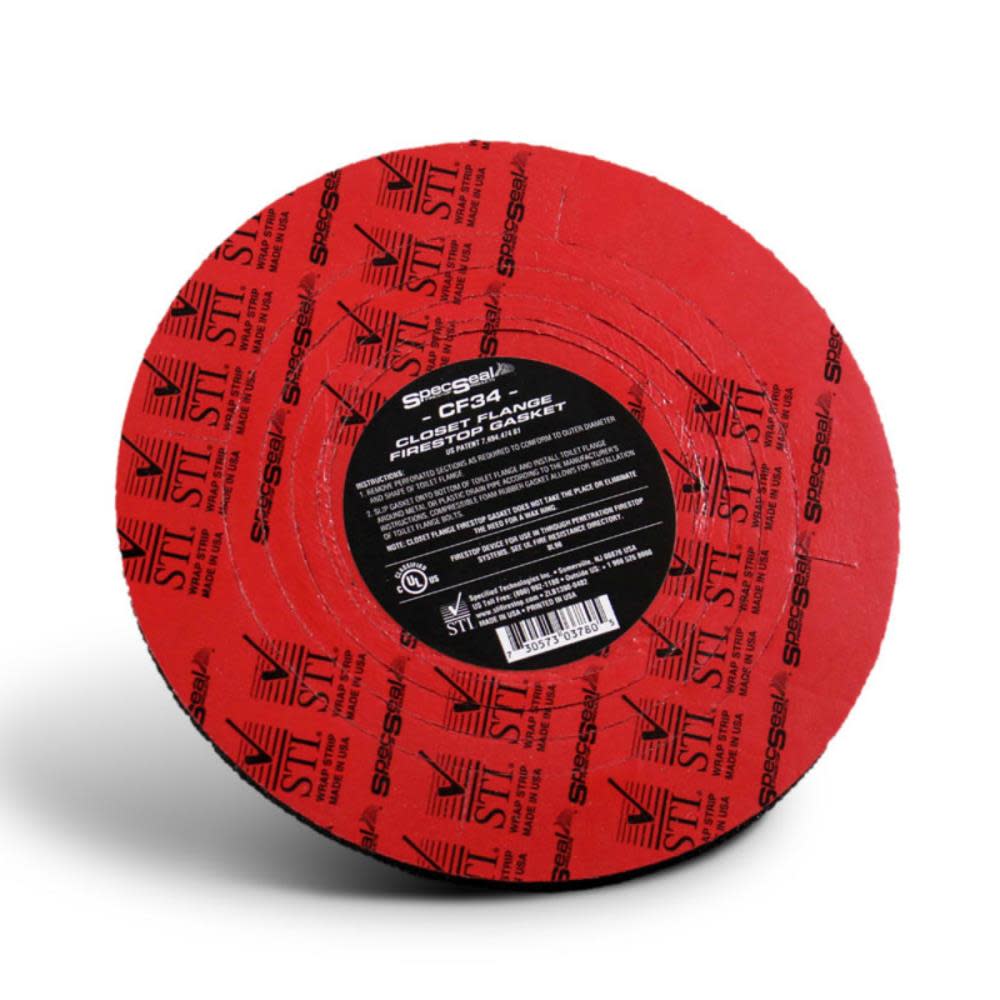 Specified Technologies Inc SpecSeal – Closet Flange Firestop Gasket 3″ or 4″ – CF34 - Ascmtools